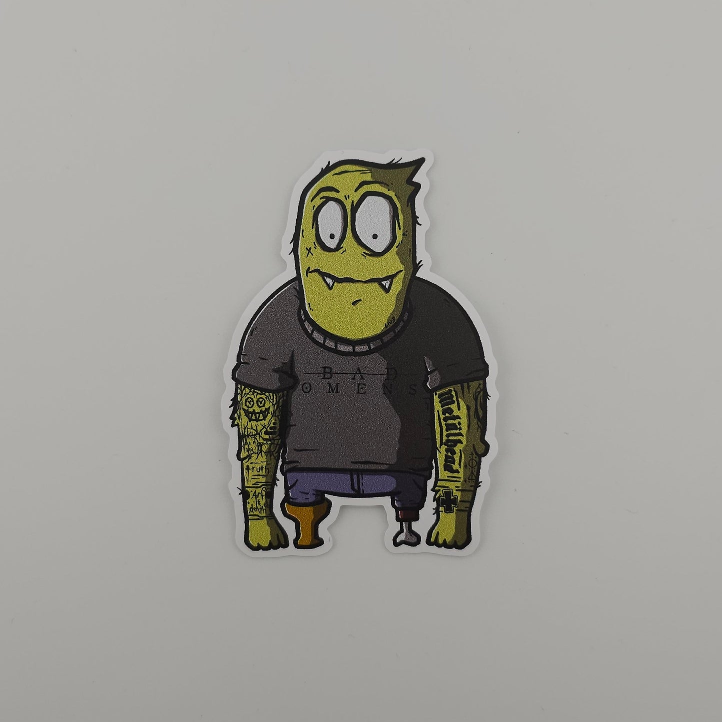 Cartoon character sticker on a white background