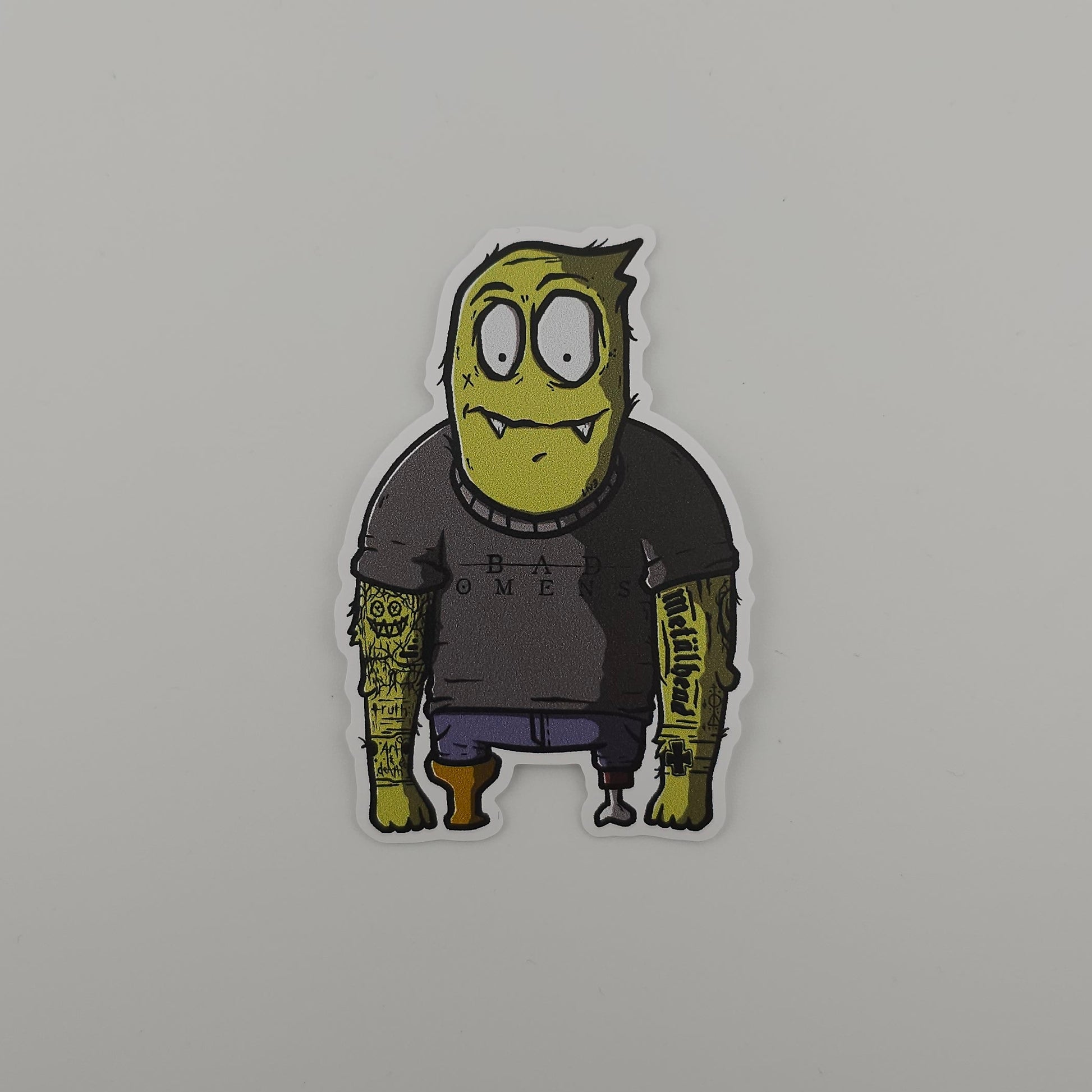 Cartoon character sticker on a white background