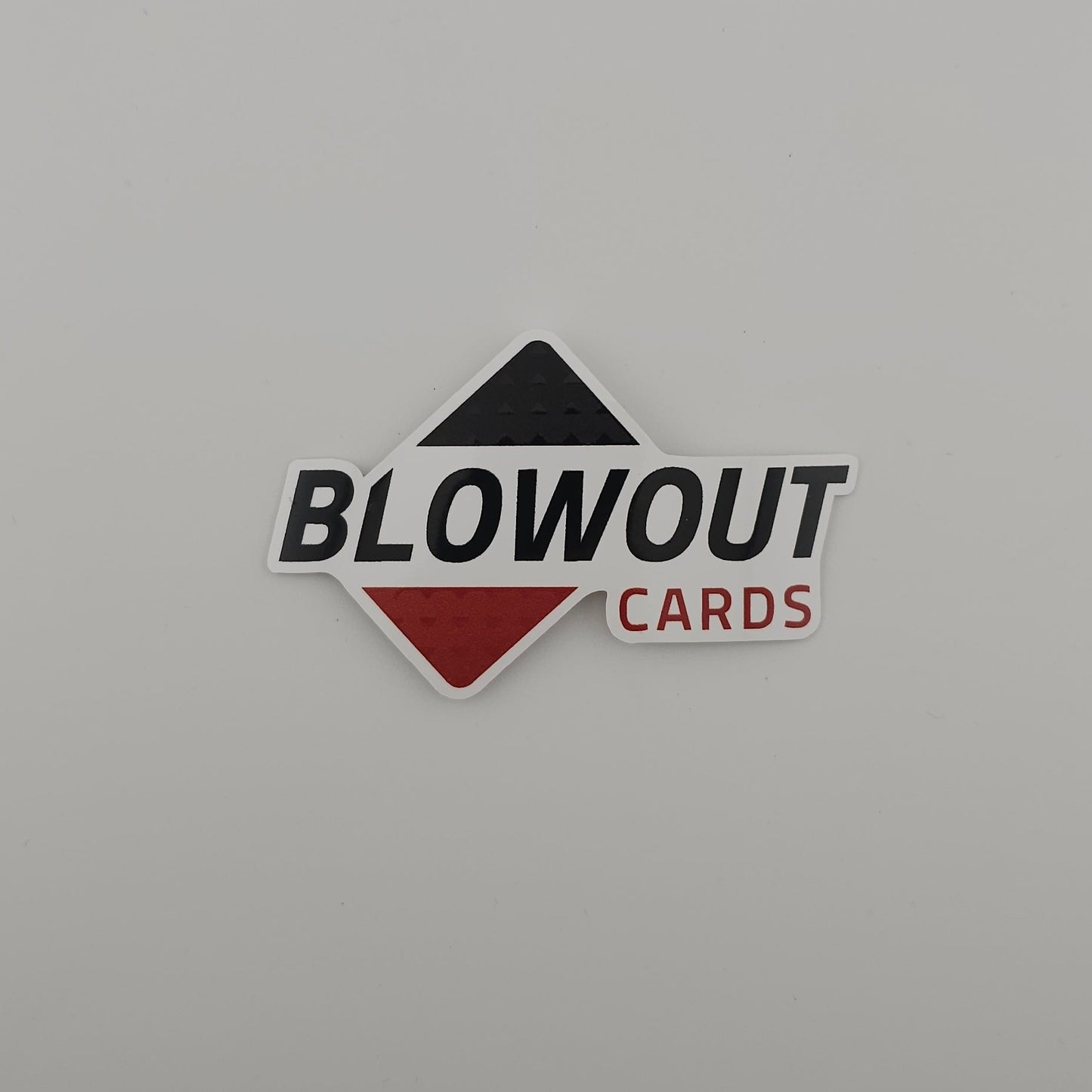 Sticker with 'BLOWOUT CARDS' text on a white background
