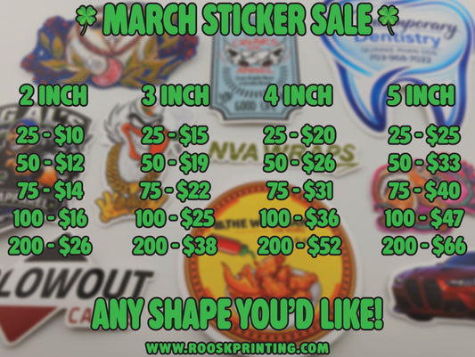 MARCH STICKER SALE!